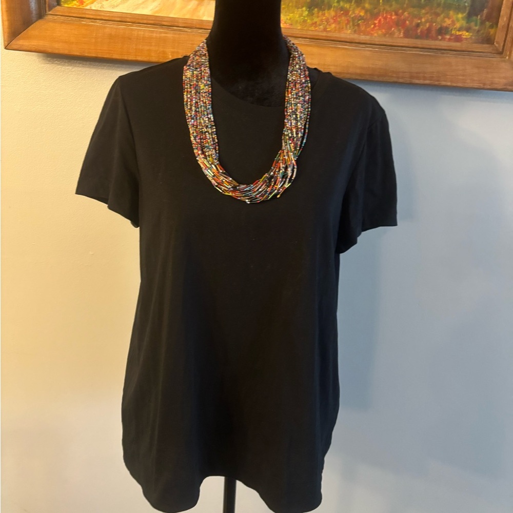 Lafayette 148 New York Black Crewneck Tee